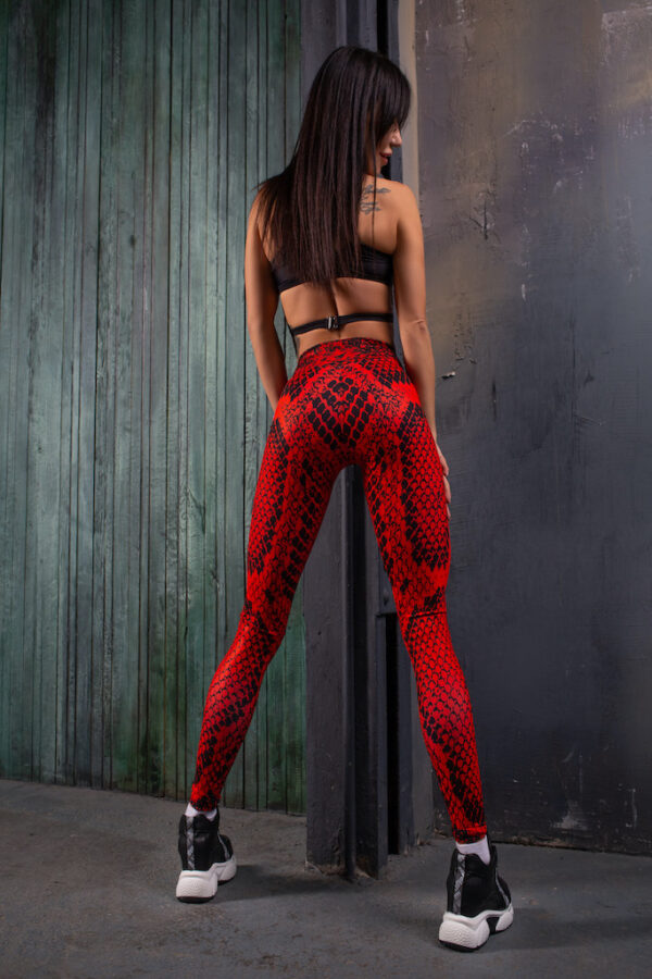 Legginsai kobra raudonos spalvos